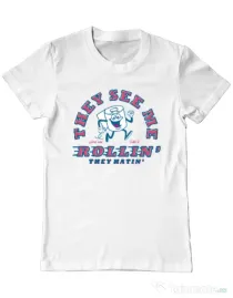 Tricou ADLER barbat They see me rollin Alb