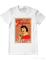 Tricou ADLER barbat Worth a shot Alb