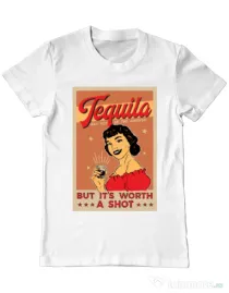 Tricou ADLER barbat Worth a shot Alb