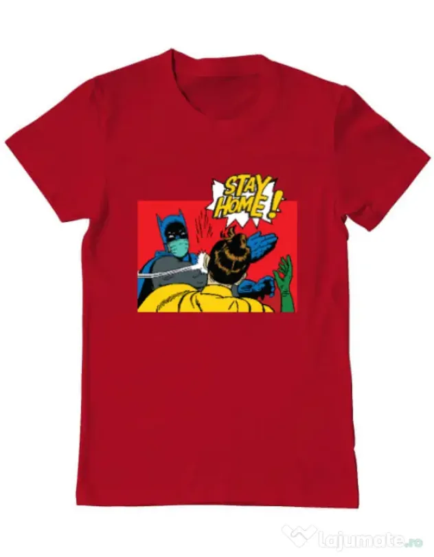 Tricou ADLER barbat Stay home Robin Rosu