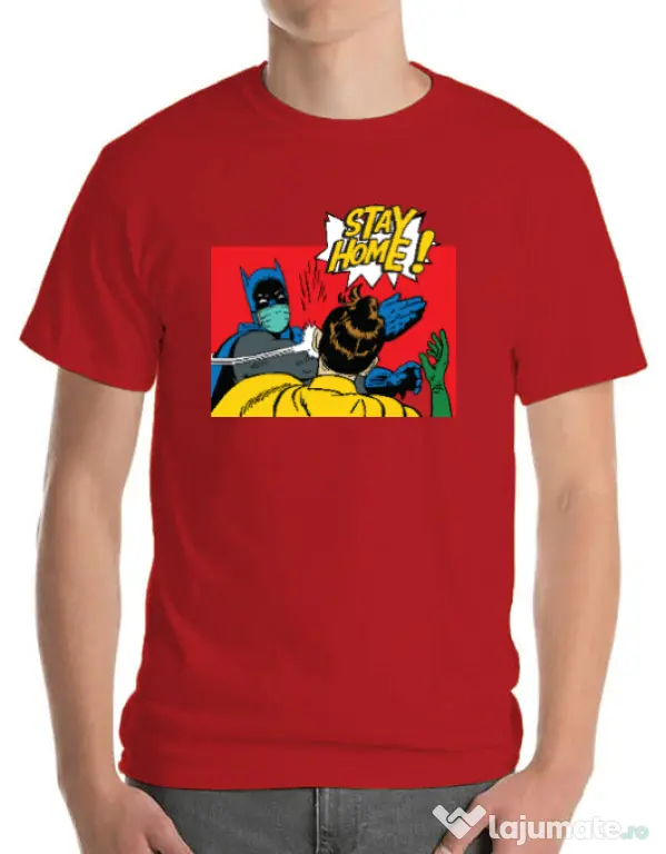 Tricou ADLER barbat Stay home Robin Rosu
