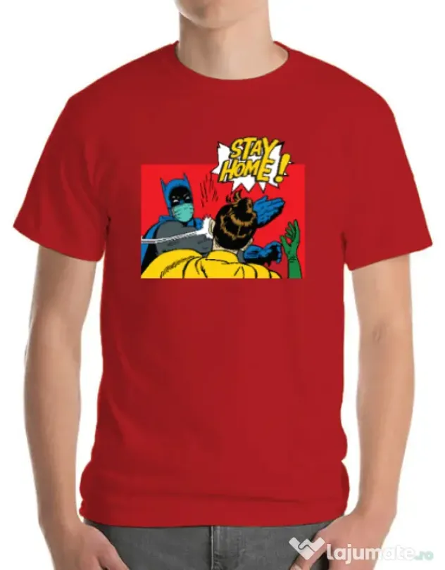 Tricou ADLER barbat Stay home Robin Rosu
