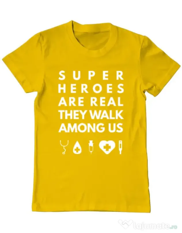 Tricou ADLER barbat Medical heroes Galben
