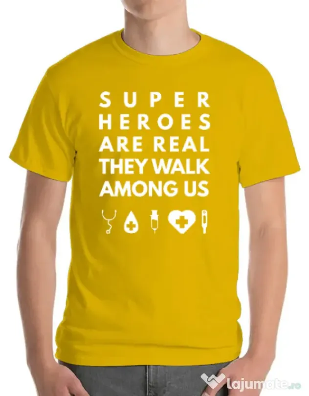 Tricou ADLER barbat Medical heroes Galben