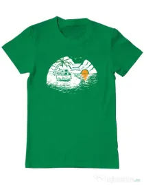 Tricou ADLER barbat Van beach Verde mediu