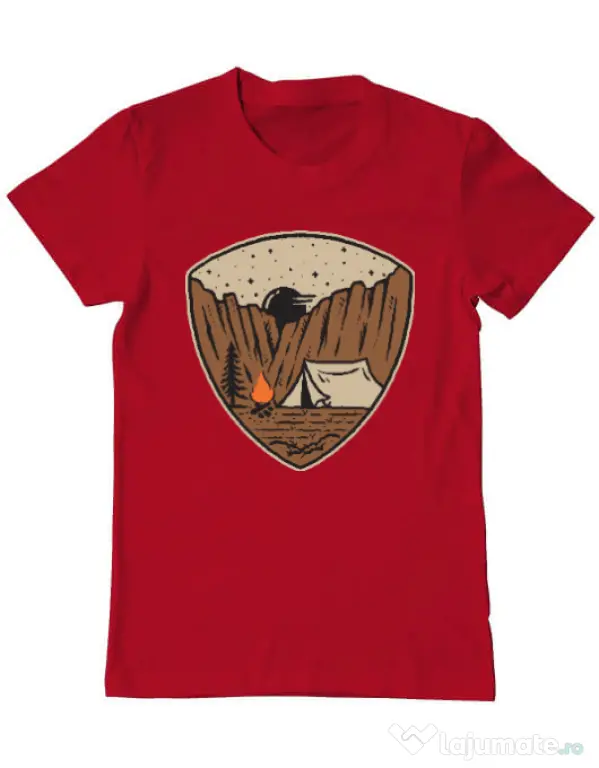 Tricou ADLER barbat Camp cliffs Rosu
