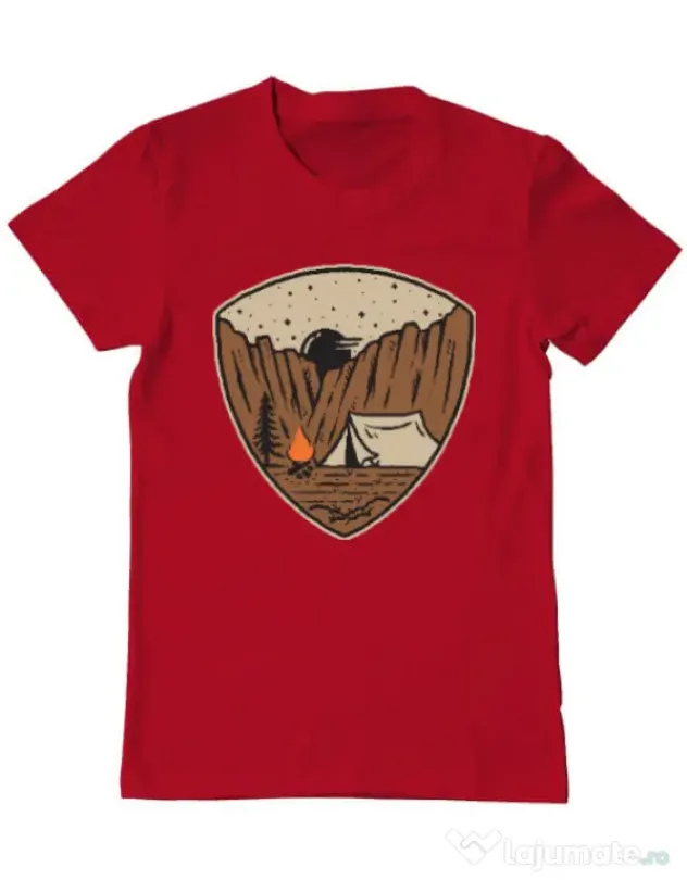 Tricou ADLER barbat Camp cliffs Rosu