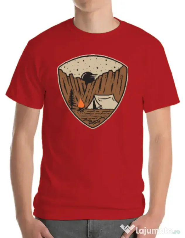 Tricou ADLER barbat Camp cliffs Rosu