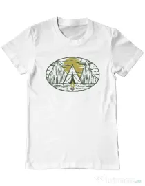 Tricou ADLER barbat Camp fire Alb