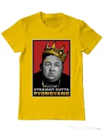 Tricou ADLER barbat Straight outta Pyongyang Galben