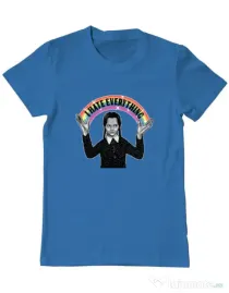 Tricou ADLER barbat I hate everything Albastru azuriu