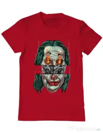 Tricou ADLER barbat Joker skull Rosu