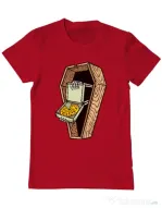 Tricou ADLER barbat Horror pizza Rosu