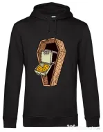 Hoodie barbat cu gluga Horror pizza Negru