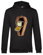 Hoodie barbat cu gluga Horror pizza Negru 