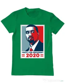 Tricou ADLER barbat Yezzy for president Verde mediu