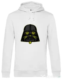 Hoodie barbat cu gluga Cat Vader Alb