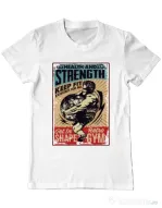 Tricou ADLER barbat Health and strength Alb