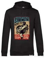 Hoodie barbat cu gluga Health and strength Negru