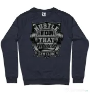 Bluza ADLER barbat Hustle for that muscle Denim inchis