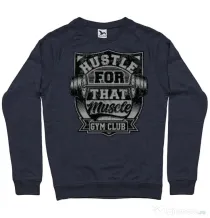 Bluza ADLER barbat Hustle for that muscle Denim inchis