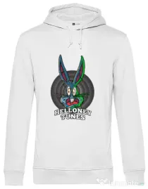 Hoodie barbat cu gluga Helloney tunes Alb