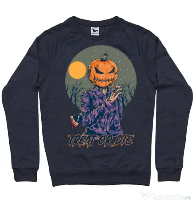 Bluza ADLER barbat Treat or die Denim inchis
