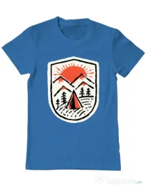 Tricou ADLER barbat Sunset camp Albastru azuriu