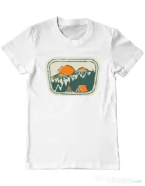 Tricou ADLER barbat Camping badge Alb