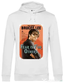 Hoodie barbat cu gluga Fear is for others Alb