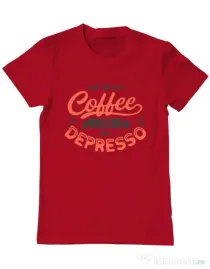 Tricou ADLER barbat Without coffee Rosu