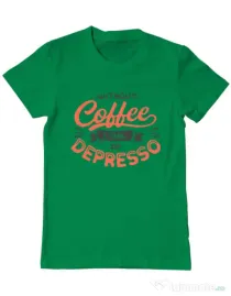 Tricou ADLER barbat Without coffee Verde mediu