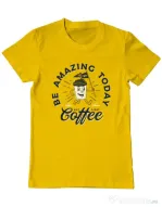 Tricou ADLER barbat Amazing coffee Galben