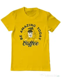 Tricou ADLER barbat Amazing coffee Galben