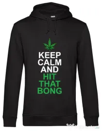 Hoodie barbat cu gluga Hit that bong Negru