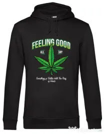 Hoodie barbat cu gluga Good ganja Negru