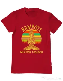 Tricou ADLER barbat Namaste motherfucker Rosu