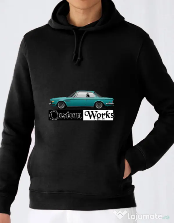 Hoodie barbat cu gluga Old School BMW Negru