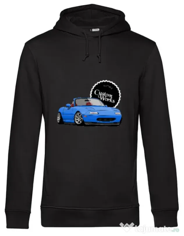 Hoodie barbat cu gluga Static Miata Negru