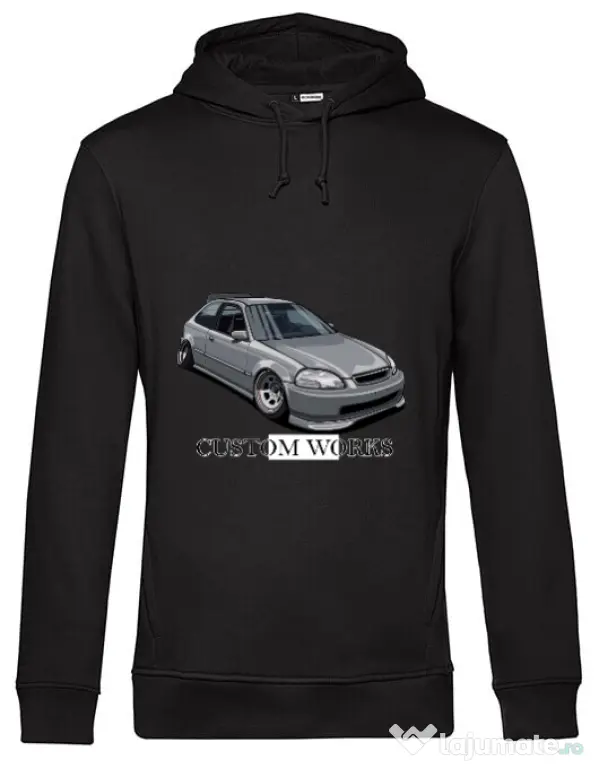 Hoodie barbat cu gluga Grey Civic Negru