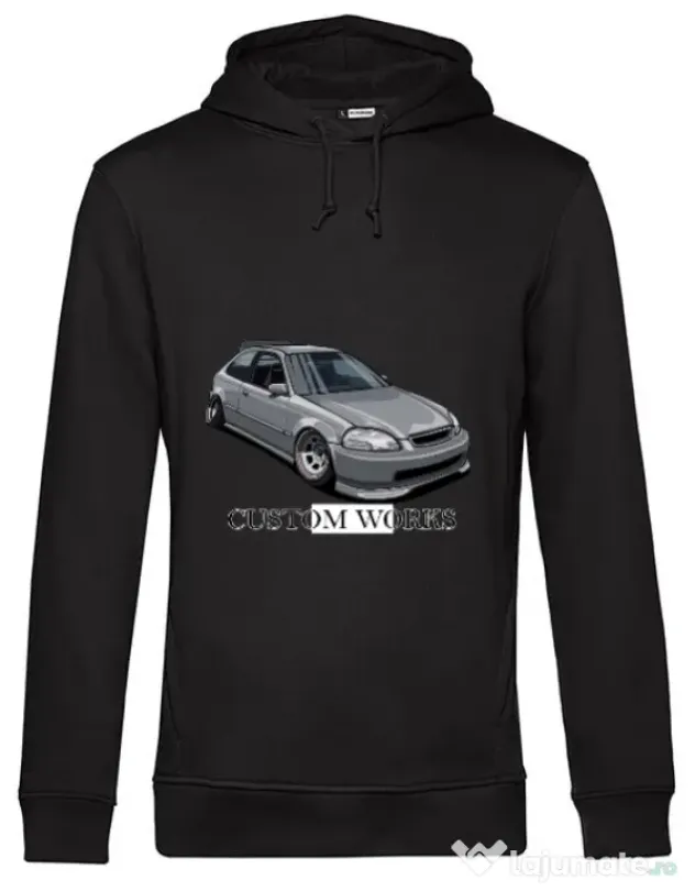 Hoodie barbat cu gluga Grey Civic Negru
