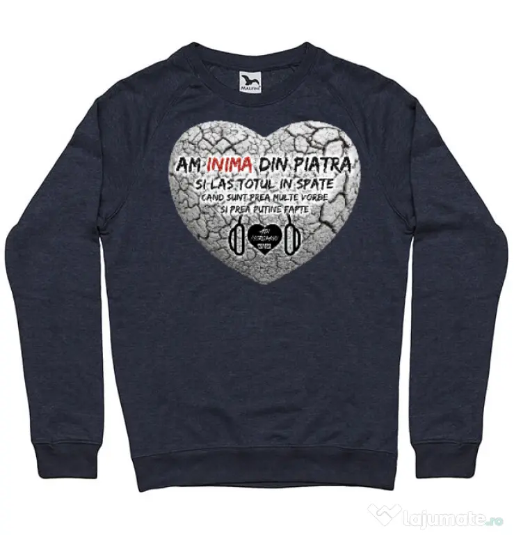 Bluza ADLER barbat INIMA DIN PIATRA Denim inchis