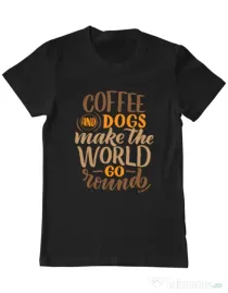 Tricou personalizat barbat Coffee and dogs Negru