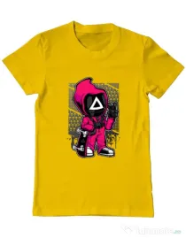 Tricou personalizat barbat Squid Game 4 Galben