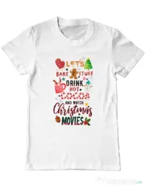 Tricou personalizat barbat Christmas Vibes Alb
