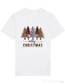 Tricou STANLEY STELLA barbat Christmas Trees Alb