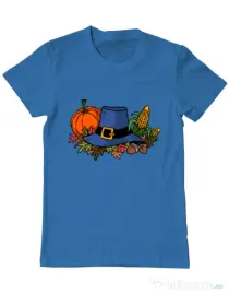 Tricou personalizat barbat Thank Giving Albastru azuriu