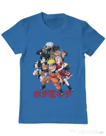 Tricou personalizat barbat Naruto Ninja Team Albastru azuriu