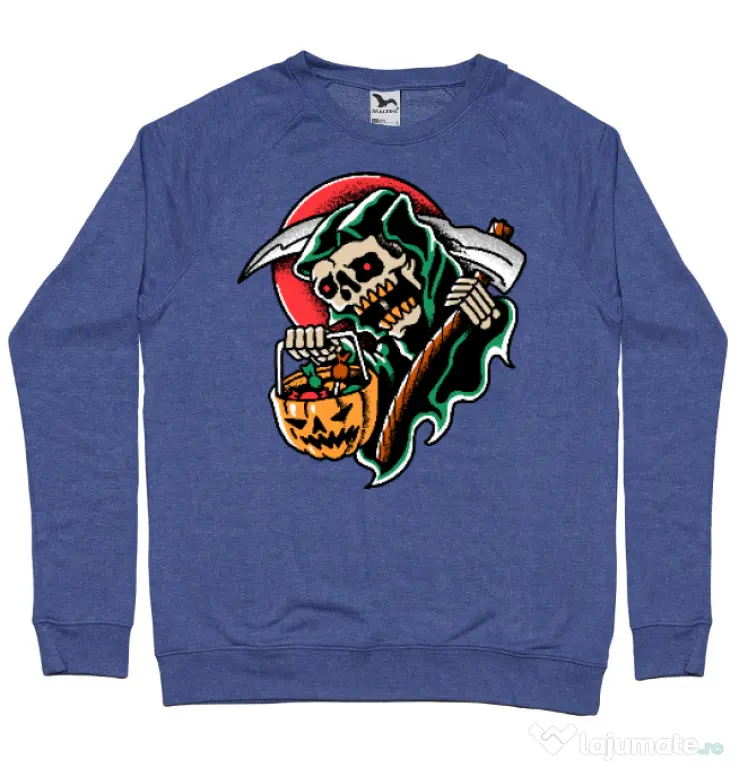 Bluza personalizata barbat It's Halloween Time Albastru melanj