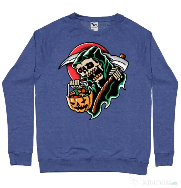Bluza personalizata barbat It's Halloween Time Albastru melanj
